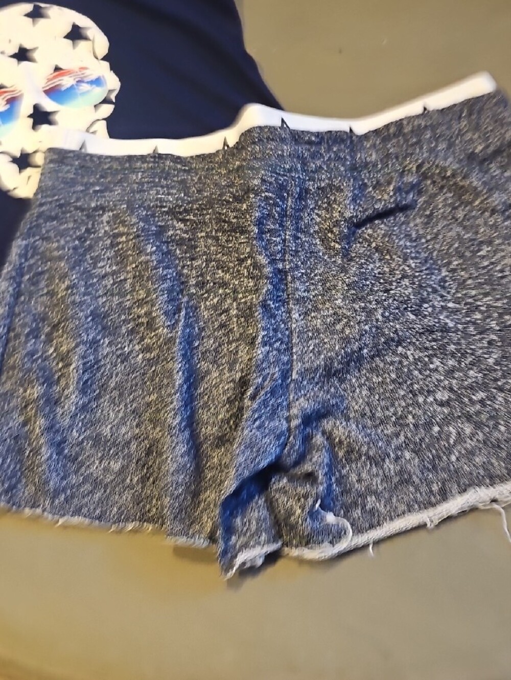 No Boundaries Navy Star Skull Athletic Lounge Shorts & Top Set - Picture 6 of 7